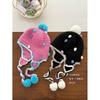 Season parent-child dopamine sweet cute ball ear protector knitted hat fashionable handmade hook braid hat