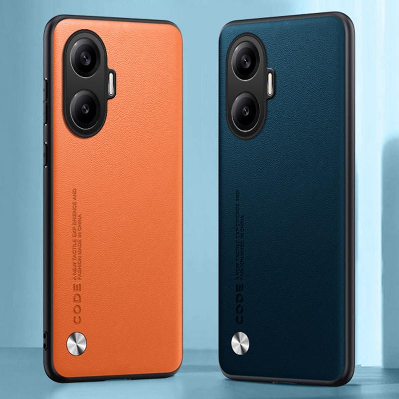 Luxuriöse PU-Lederhülle für Xiaomi Poco F7 Rückseite Matte Silikon Vollschutz Handyhülle für Redmi Turbo 4 Pro 5G PocoF7