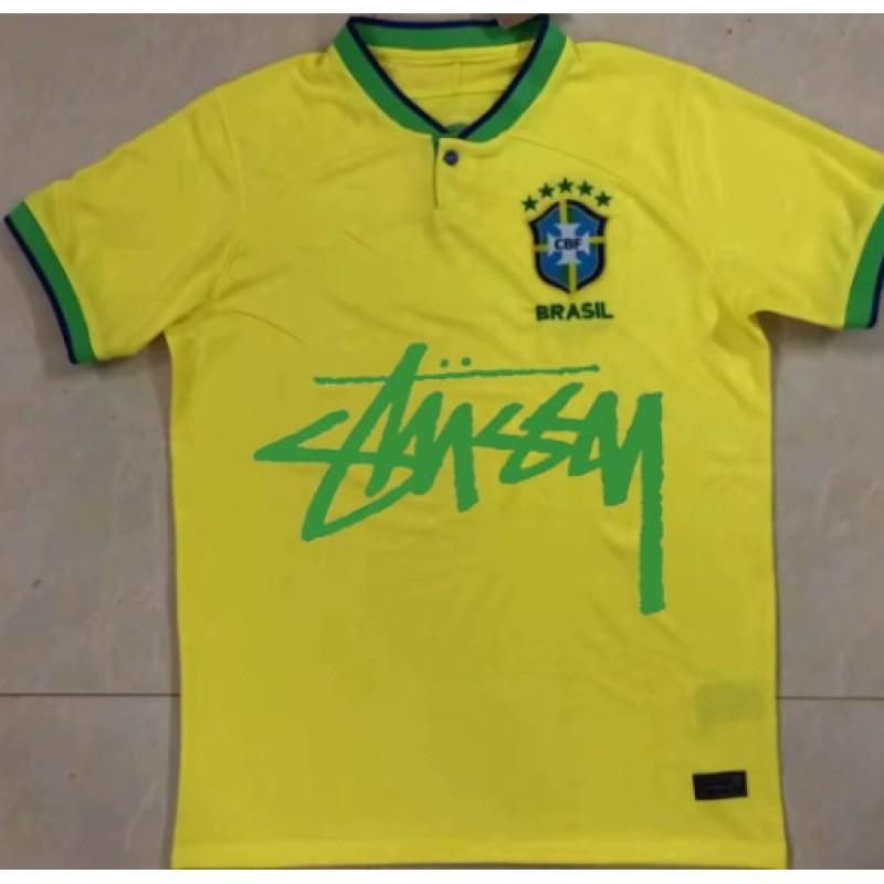 Maglia da Calcio Signature Stussy Retro Brasile Argentina Portogallo Maglia da Allenamento Calcio Uomo Donna Manica Corta