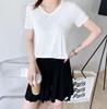 Women's Short-Sleeve Modal V-Neck White Ice Silk Loose T-Shirt