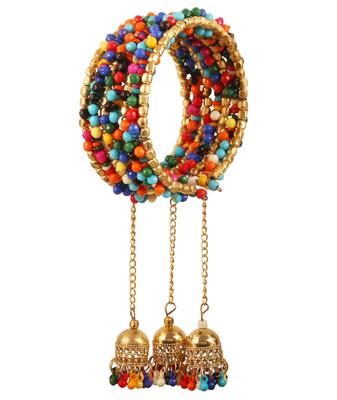 Touchstone New Indian Bollywood Beautiful Metal Beads Wrist Enhancer Openable Cuff Bracelet Gold Tone Women.