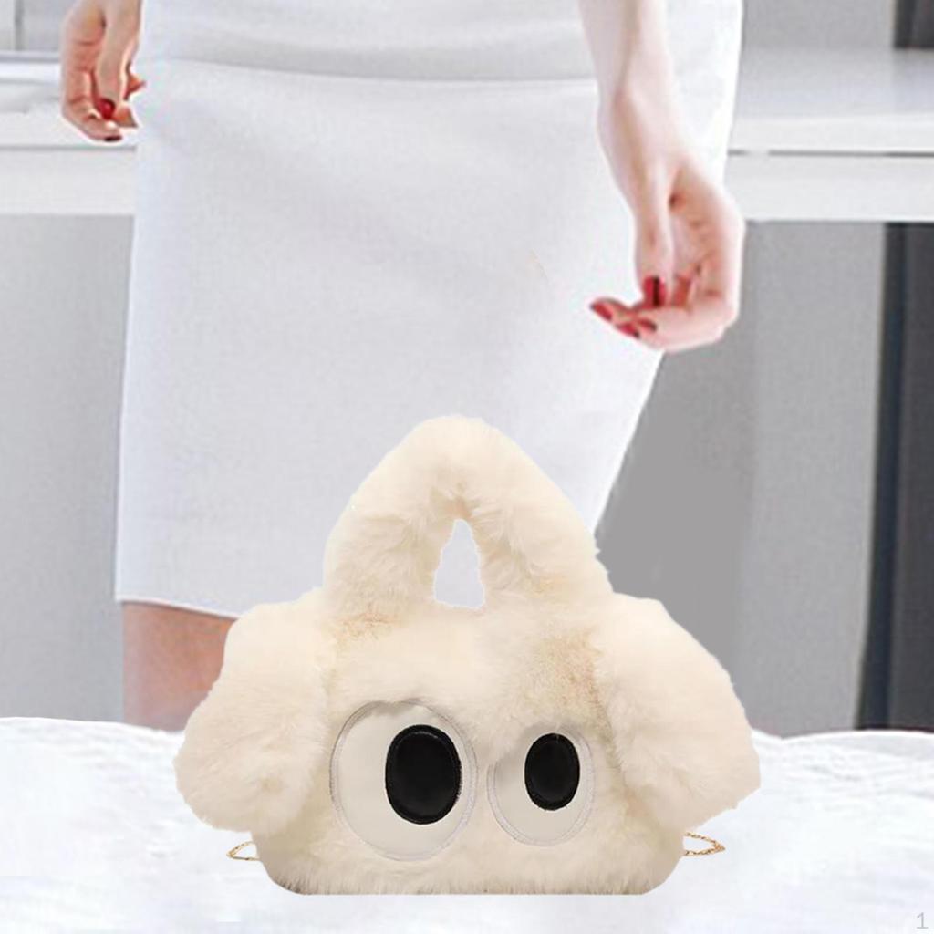 Furry Tote Bag Adorable Large Capacity Comfortable Top Handle Purse Holiday Gift