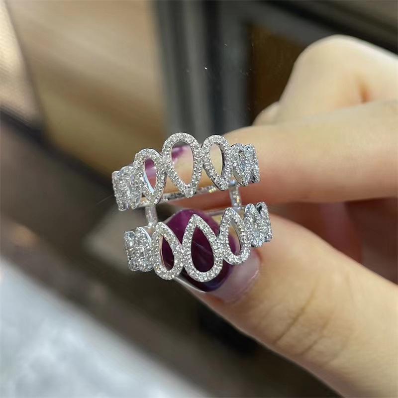Simplistic Double Layer Korean Design Open Ring - Trendy Fashion Jewelry Gift Adjustable Open