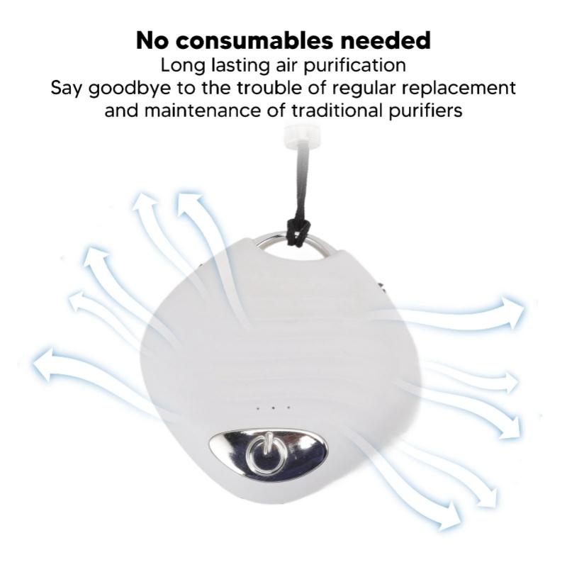 Mini Wearable Air Purifier Smoke Odor Removal Portable Negative Ion Air Purifier Necklace For Car Travel White