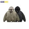 Fake Two Pilot Cotton Jackets Mens Winter New High Street Trend Thickening Hooded Bomber Coats Multiple Pockets Short Parkas