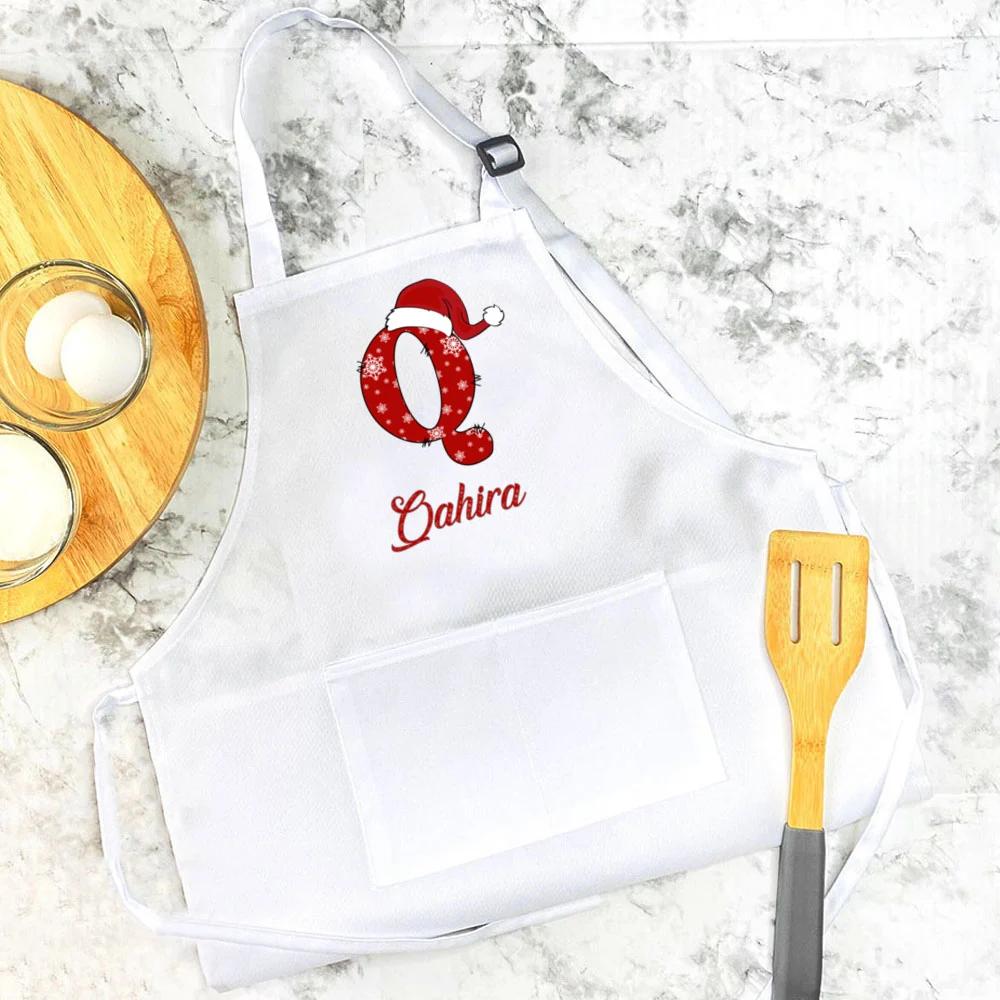 Personalized Apron for Kids Initial and Name Custom Toddler Apron for Girls and Boy Cooking Baking Kitchen Apron