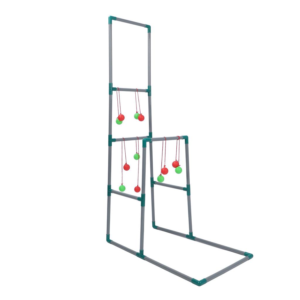 Ladder Ball Game with 12 Throwing Balls Double Layer Complete Ladder Toss Game for All Skill Level I