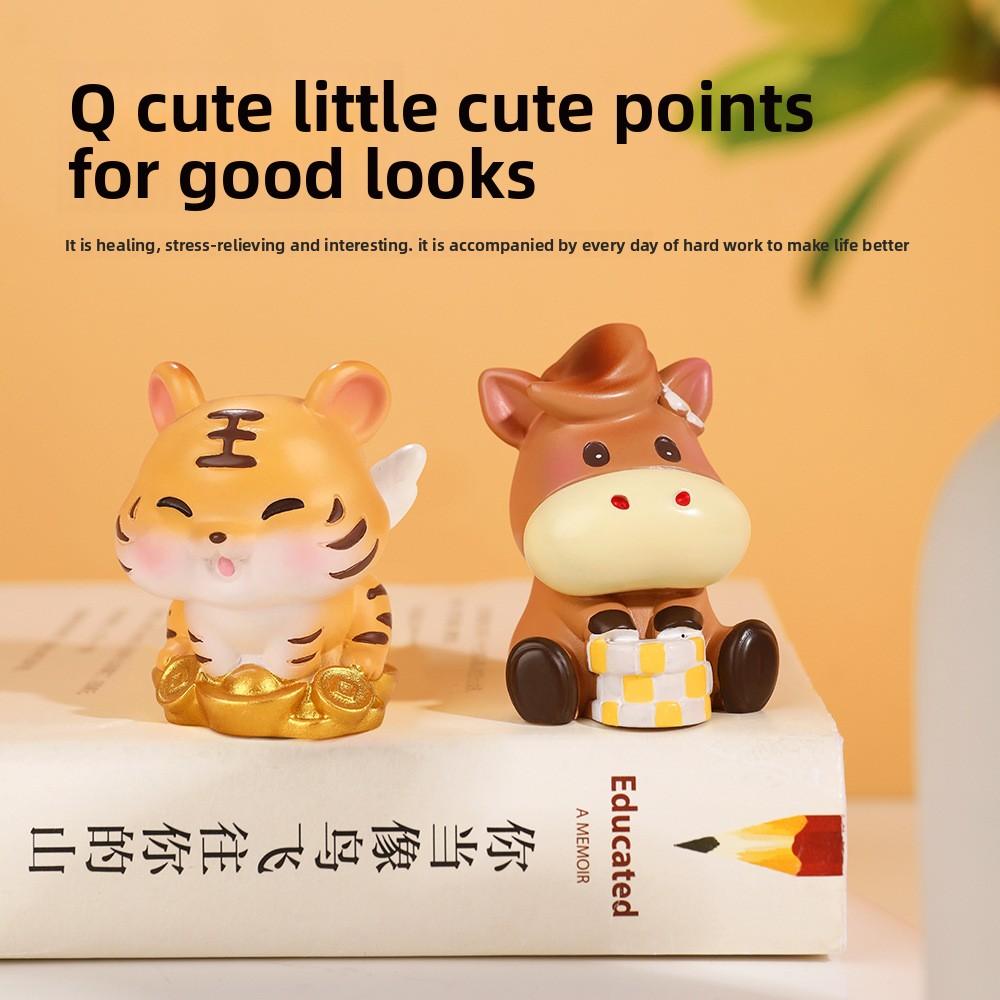 Twelve Zodiac Figurines, Cartoonish and Cute Cake Decorations, Resin Handicrafts, Office Desk Decorations, Small Ornaments