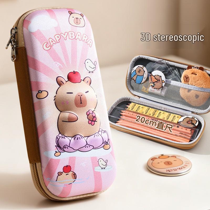 3D Capybara Pencil Case: Large Capacity, Multifunctional School Stationery Box for Kids