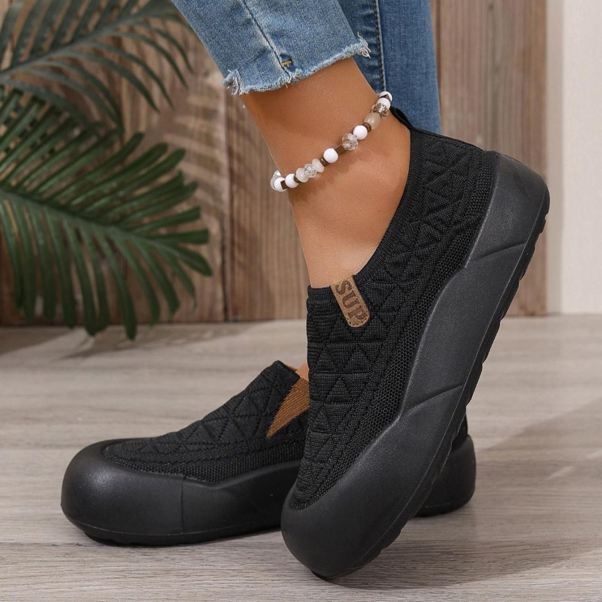 Лоферы на мягкой подошве - Удобная и дышащая ткань Низкий вырез Круглый носок Повседневная обувь Универсальная Модная и удобная обувь 36 1273₽