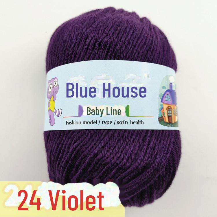 Blue Barbie Baby Yarn - 6-Strand, DIY Hand-Woven for Scarves and Slippers, Fine Hook