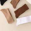 Autumn and Winter Socks Vertical Stripes Solid Color Mid Tube Socks Versatile Boneless Pile Socks Student Sports Long Socks