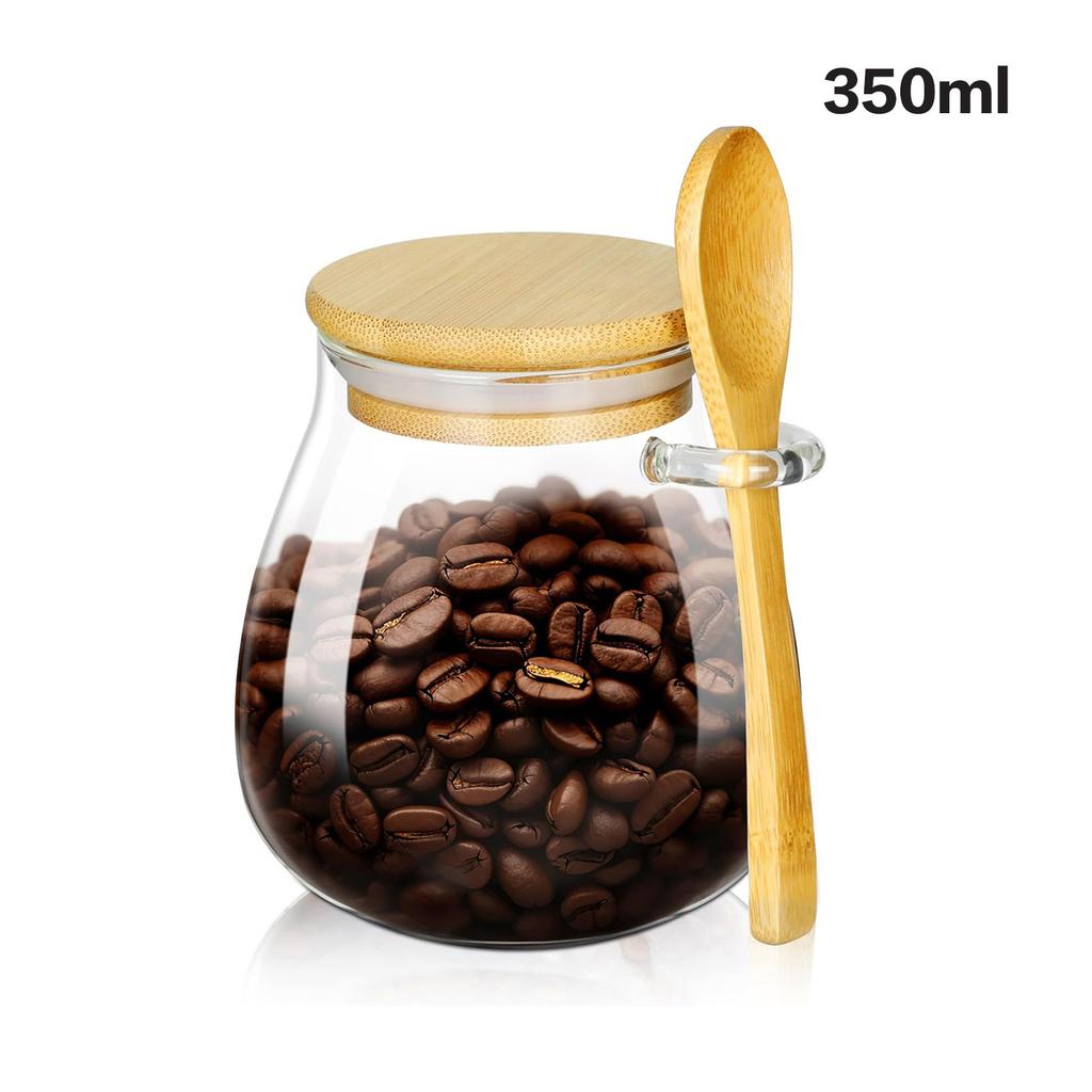 1pc Glass Storage Jars with Airtight Lids Kitchen Coffee Beans Candy Tea Grains Canister Food Containers for Cereal Nuts Cookies