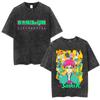 T-shirt Homme Été Lavé Vintage Anime La Vie Désastreuse de Saiki K Saiki Kusuo Rétro Coton Pur Imprimé Loisir Y2k