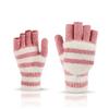 Autumn and Winter Couple Gloves Men and Women Thick Imitation Cashmere Gloves Women Striped Half Finger Gloves Touch Screen Two Fingers Office Writing