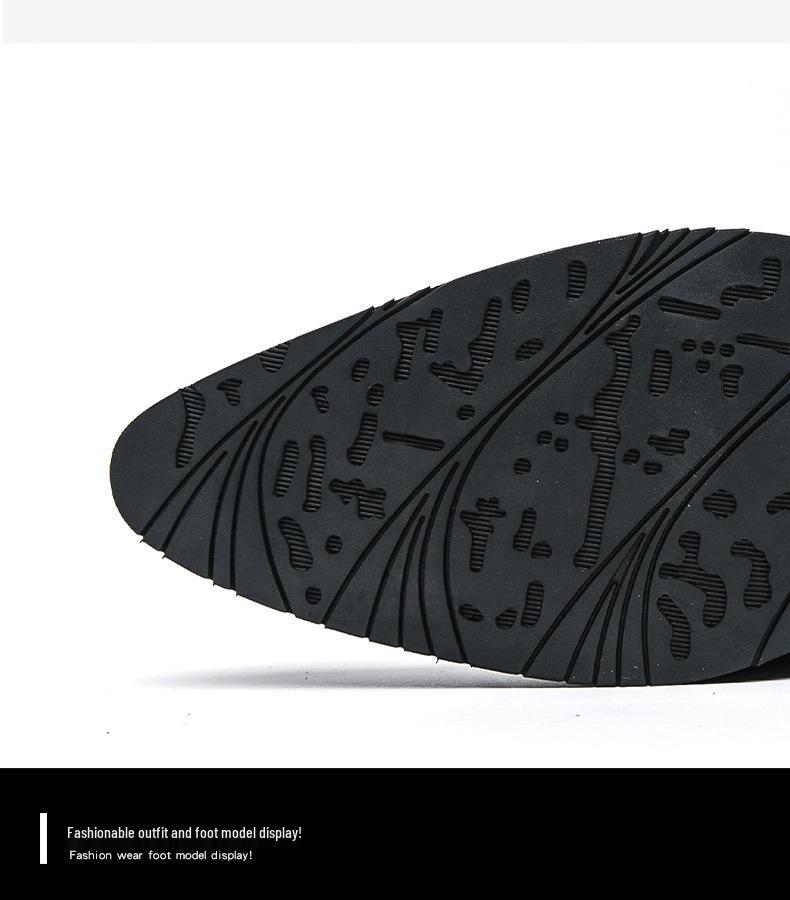 Men's British Style Color Block Leather High-Top Pointed Toe Casual Knight Boots