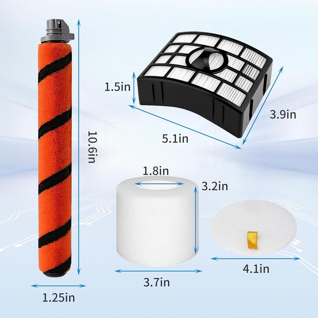Foam Hepa Filter Brushroll Roller for Shark APEX DuoClean Lift-Away AX950 AX951 AX952 AZ1000 40 AZ1000W AZ1002 40 AZ1002BRN ZU881 ZU885 NV830 NV831
