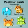 Baby Wooden Toys Montessori Toddlers 3D Puzzle Animal Traffic Jigsaw Early Learning Educational Cognitive Game Puzzles Kids Gift