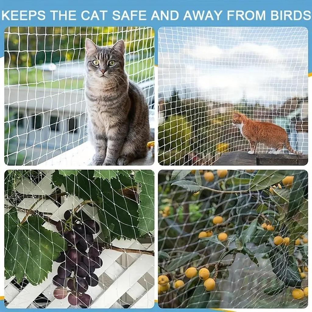 Cat Balcony Rail Net Kitten Balcony Fence Multifunction Wear Resistant High Strength Nylon Pet Secure Mesh for Outdoor Garden