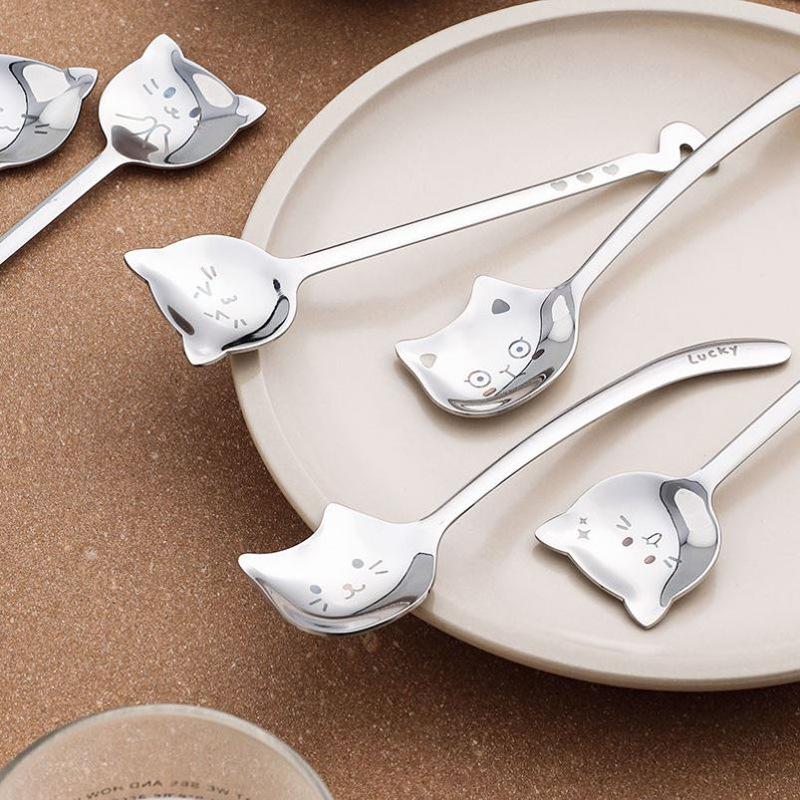 1PCS Funny Long Tail Cat Coffee Spoon