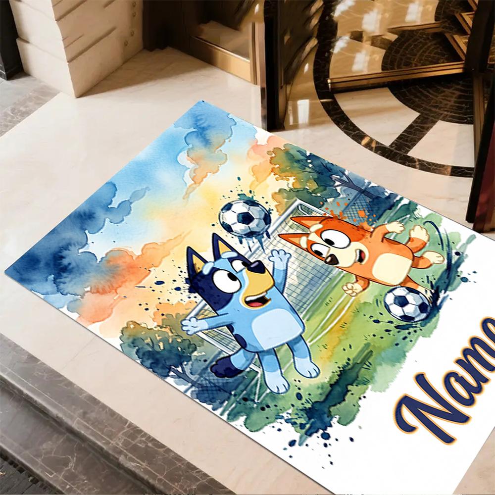 Football Fun Personalized Name Carpet Perfect for Study Room Bedrooms Foyer Playrooms Anti-slip Rug Office Home Decor Best for Christmas