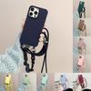 Iphone For 16 Plus Wrist Strap Solid Color Crossbody Accessories Case Phone