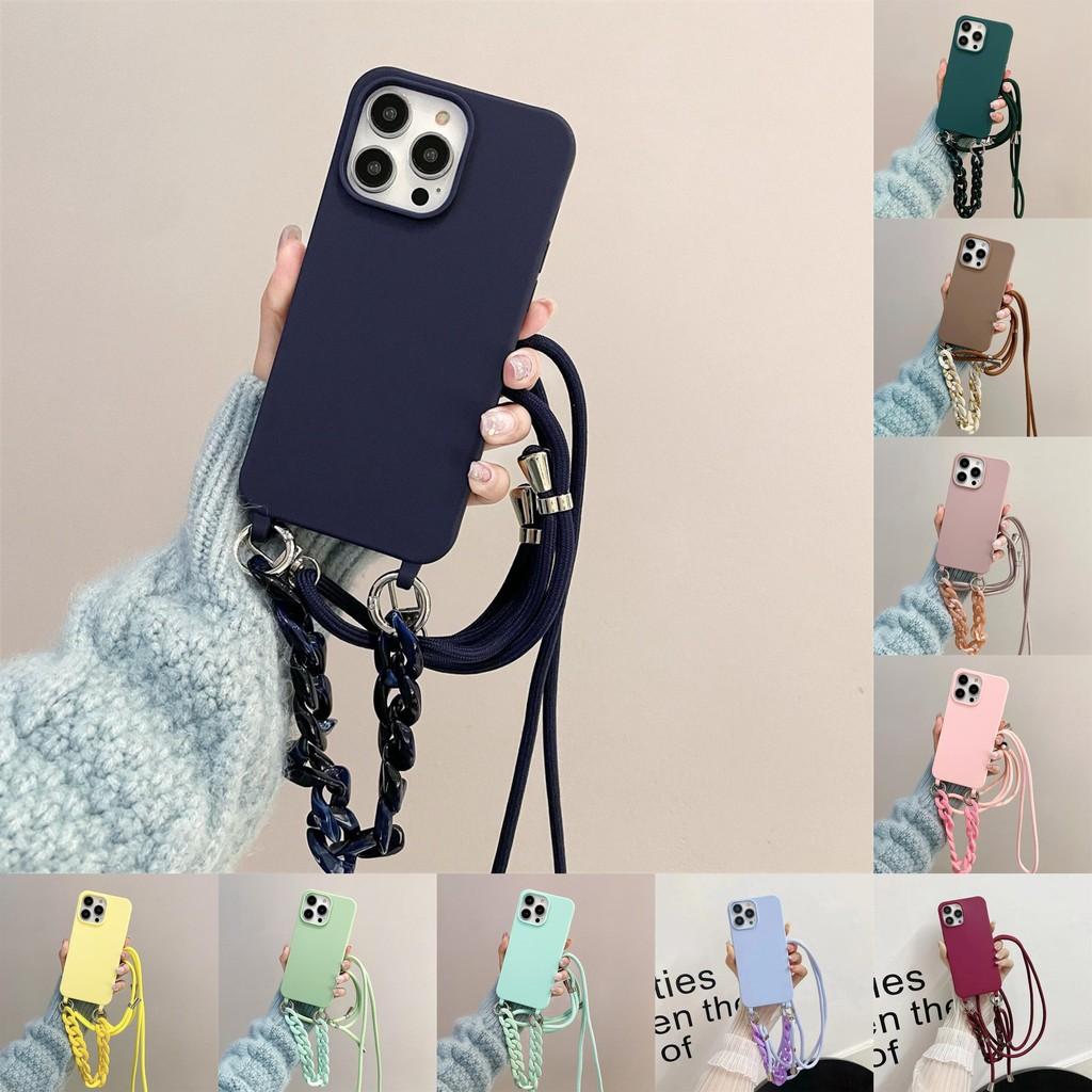 Iphone For 16 Plus Wrist Strap Solid Color Crossbody Accessories Case Phone
