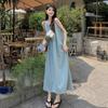Sleeveless Vest Dress Children's Summer New Seaside Vacation High-end Sense Neck Sling Beach Dress
