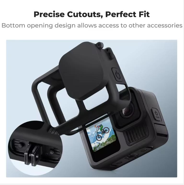 K&F Concept Silicone Sleeve Protective Cover for GoPro Hero 13 Black Battery Side Lid Screen Len Protector Lanyard Action Camera