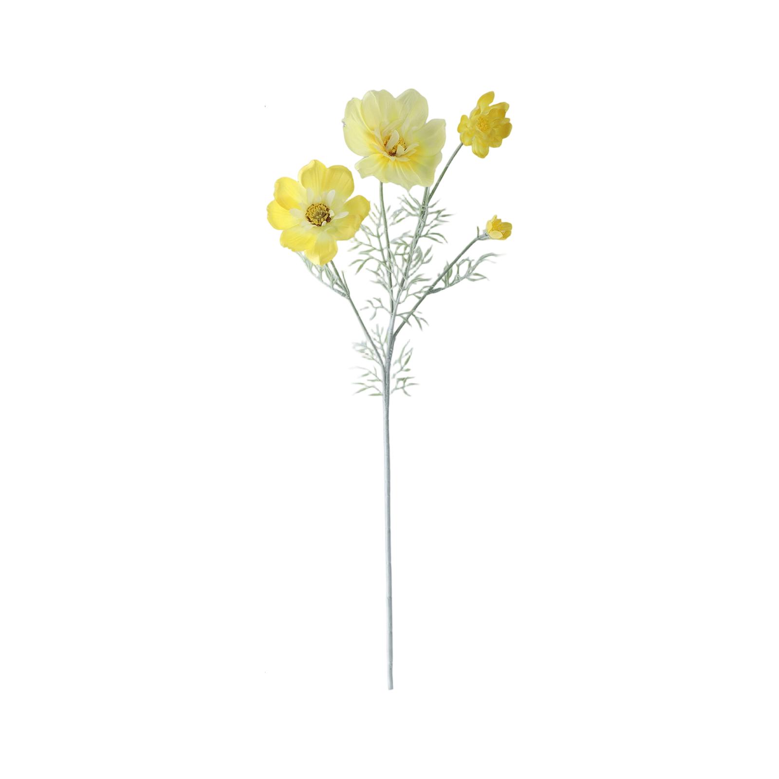 

75cm Artificial Cosmos Flower With Flocking, Suitable For Weddings, Home Decorations, And Scene Setups. One Size жёлтый