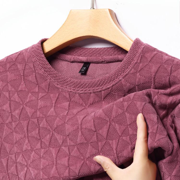 Men's Casual Round Neck Knit Sweater - Long Sleeve, Solid Color, Spring/Autumn Pullover Hoodie