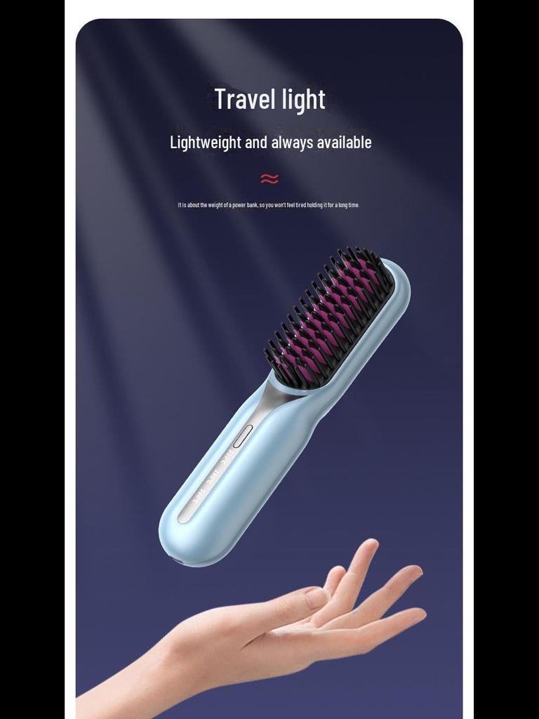 Piastra per capelli portatile wireless a doppio uso con ioni negativi, sicura per i capelli, per lisciare e arricciare, facile da caricare.