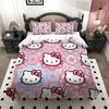 Hello Kitty Spring Bedding Set, Sweet Print, Kitty with Pink Sakura & Hearts, Warm Microfiber Duvet Cover