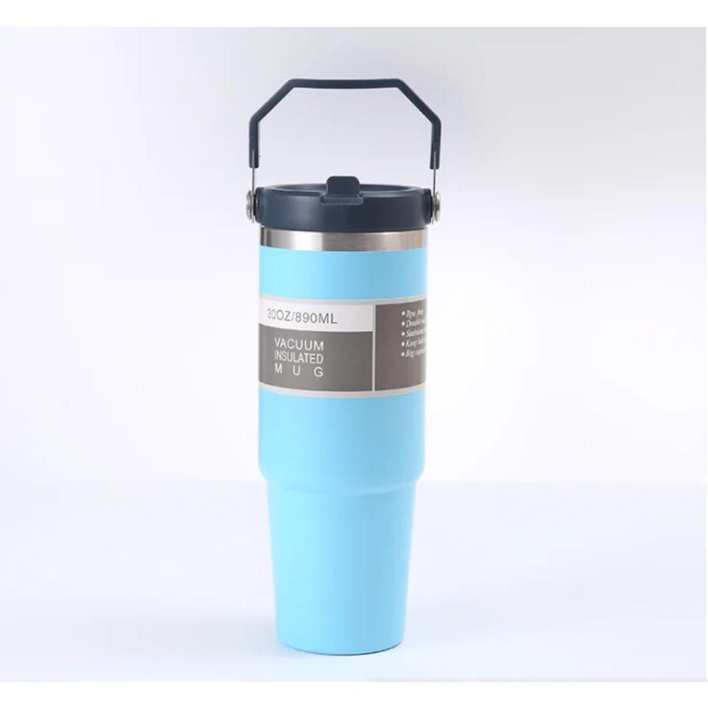 30Oz stainless steel car cup ice cream cup straw vacuum cup coffee cup thermos cup water cup