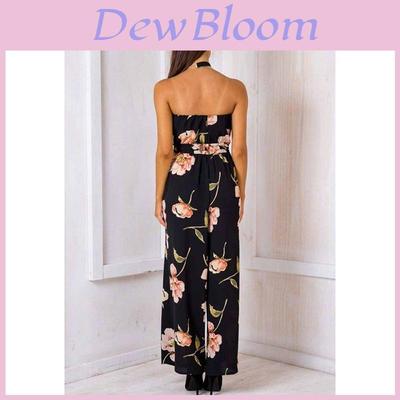 Mono Floral Casual para Mujer con Hombros Descubiertos y Elegante Escote Barco para Verano y Primavera