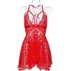 Sexy underwear, plus size fashion pajamas, front open chest, split mesh slip dress, love mood fun suit