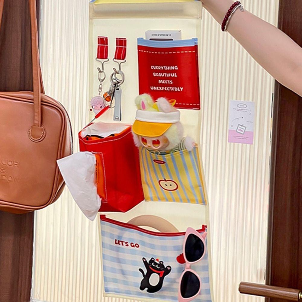 Oxford Cloth Dormitory Storage Hanging Bag Multi-layer Wall-mounted Socks Storage Bags Cartoon Sundries Organizer for Students