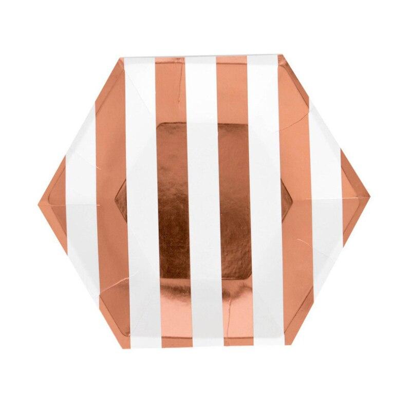 Gold Silver Rose Gold Disposable Paper Tableware Paper Cups Paper Plates Party Supplies