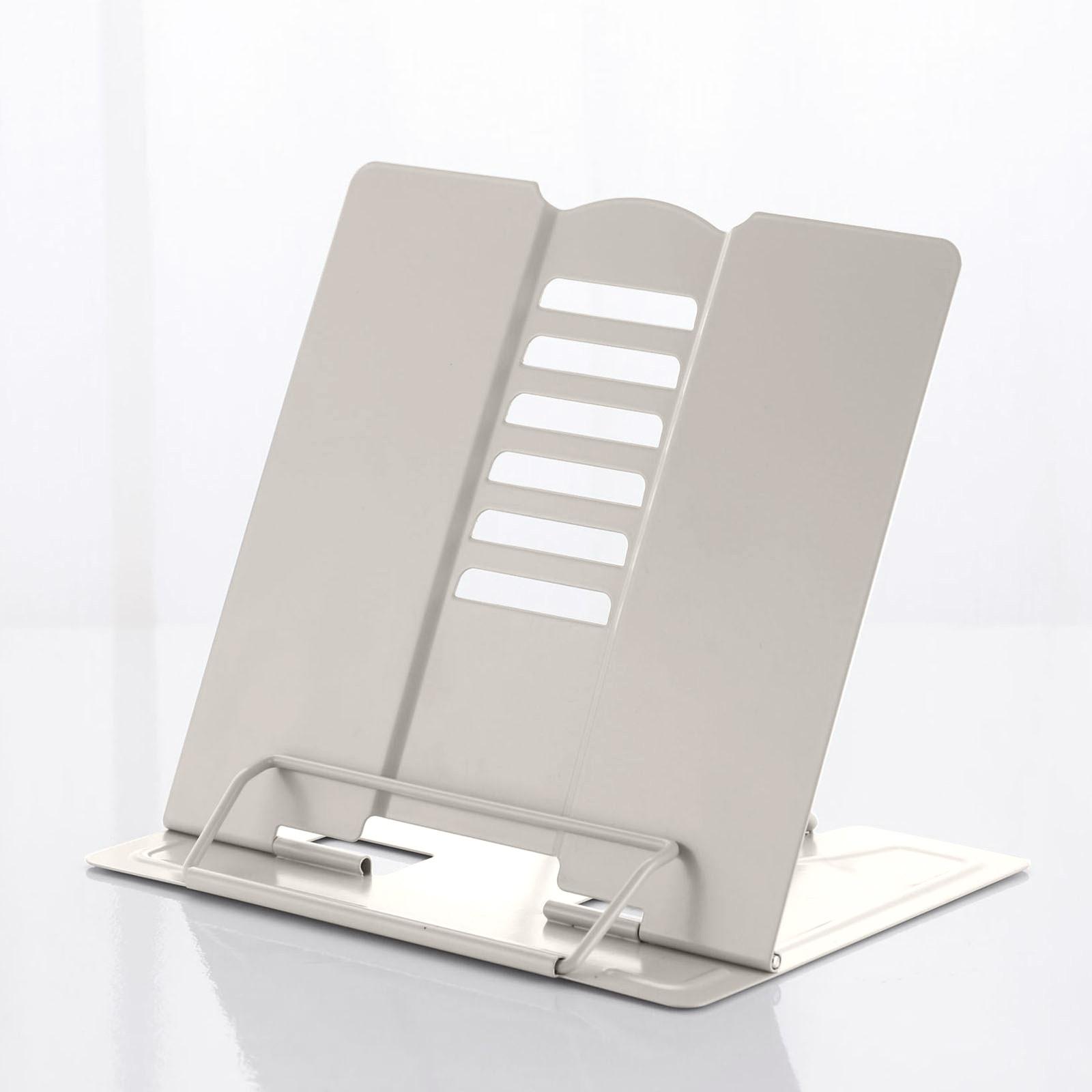 

Настольная подставка для книг, металлическая подставка для чтения, держатель для книг, держатель для документов с поваренной книгой и зажимами для страниц бежевый