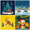 12 Christmas Day Theme Material Paper Cards, Ventilated Graffiti Cutting Diy Decorative Material Paper