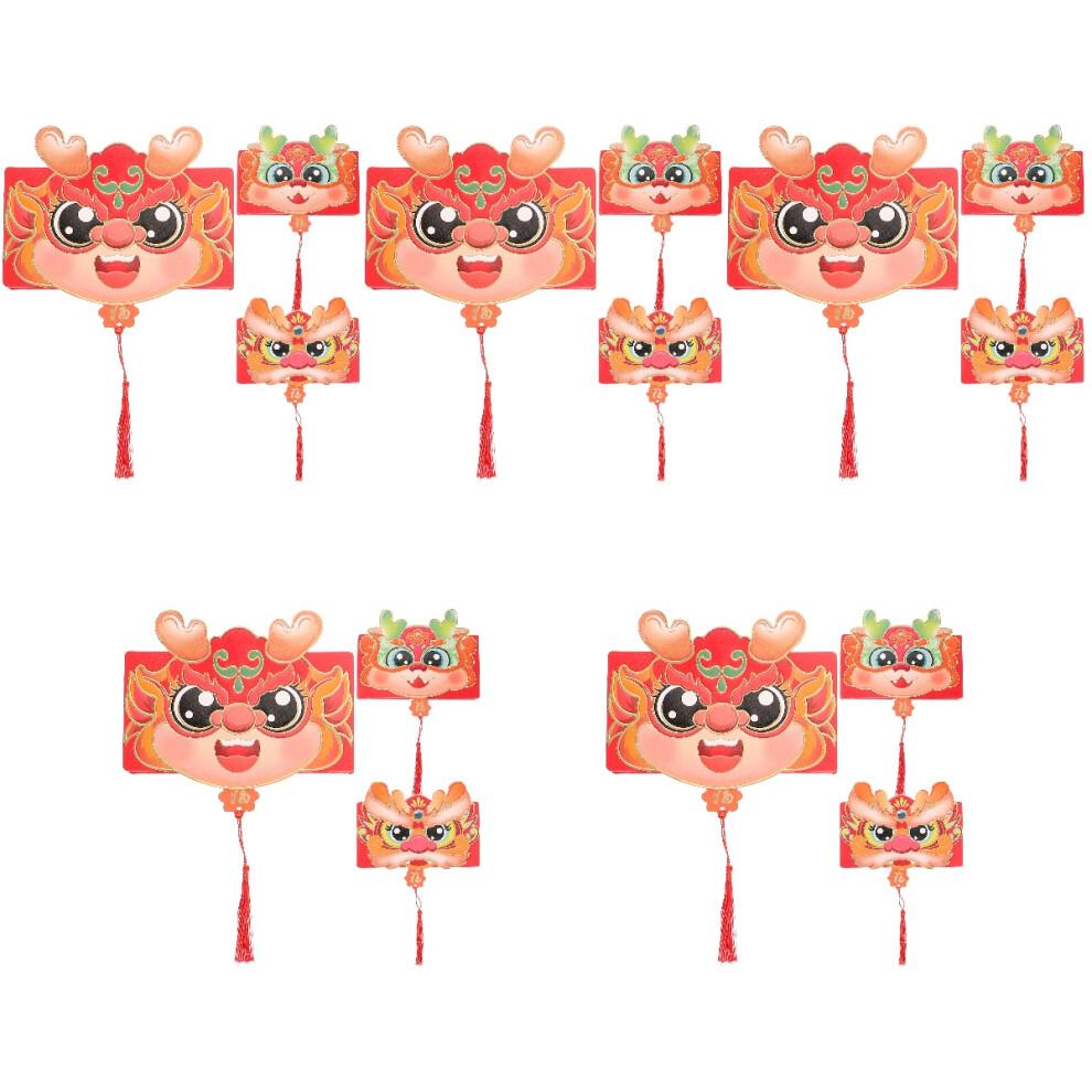 15Pcs Traditional Chinese Paper Red Envelopes for Festive Use