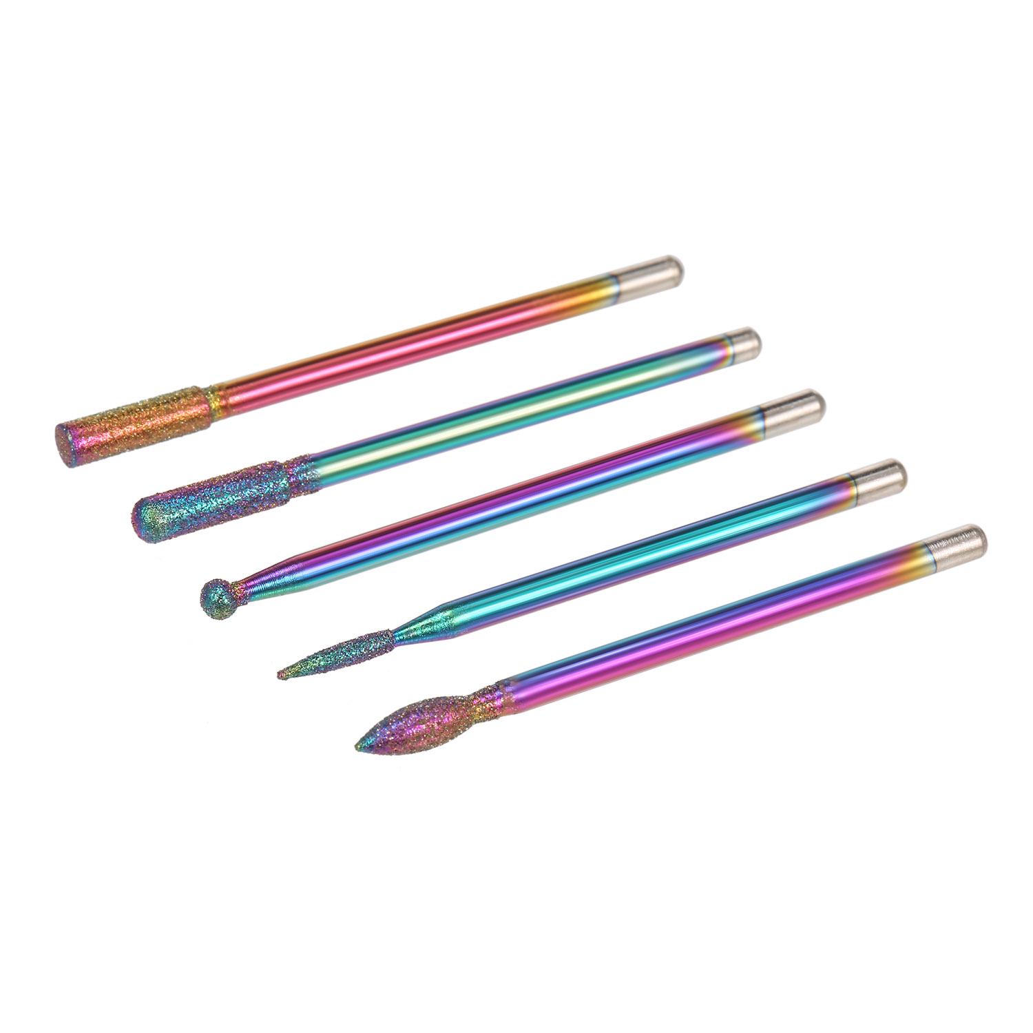 

5 шт. цветных сверл для ногтей с пластиковым футляром для хранения набор сверл для педикюра и маникюра нейл-арт 2