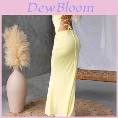 Summer Women Dress With Backless Cross Tie Low Waist Bodycon For Casual Wear