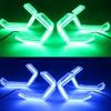 2 buc LED Hexagonal Angel Eye RGB Semnalizator Lumini de Zi Bluetooth App Pentru Faruri Auto 60/70/80/90mm.