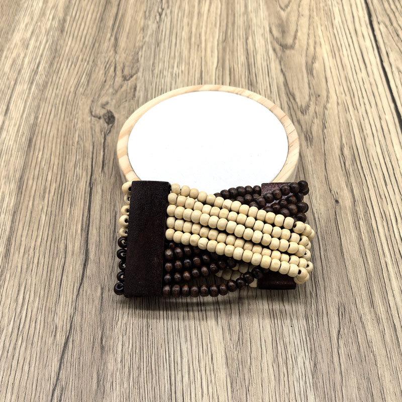 Bohemian mixed color popular elastic wood bead hand woven bracelet retro style women's bracelet