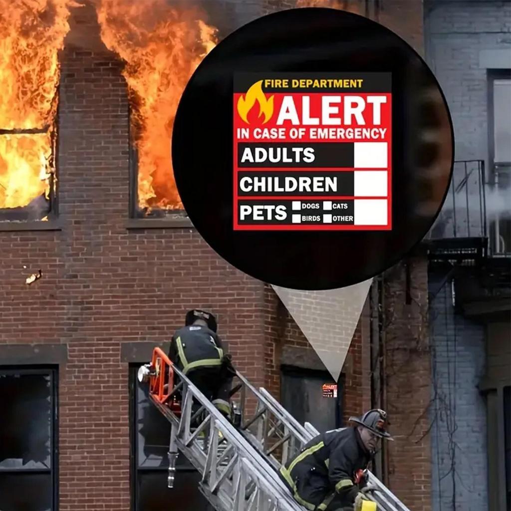 1 Stück Haustier-Alarm Feuerrettungs-Aufkleber, Regensicheres Sicherheits-Dekal für Heimfenster & Türen, Notfall-Haustierrettungs-Schild für Feuerwehrleute