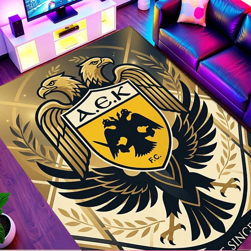 AEK Athens FC Print Rug, Washable Floor Carpet, For Entryway Dorm Laundry Room Office Study, Home Decor Birthday Christmas Gift