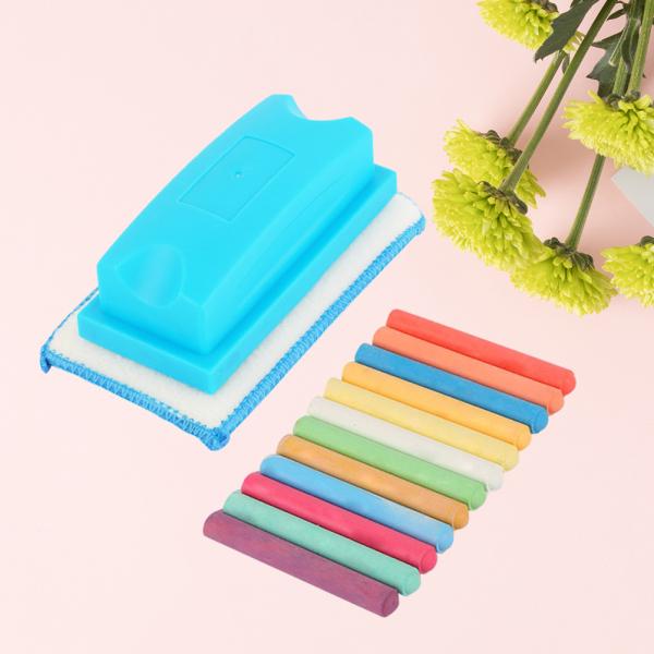 Buy 1pc Chalkboard Eraser with 12PCS Chalks Durable Practical