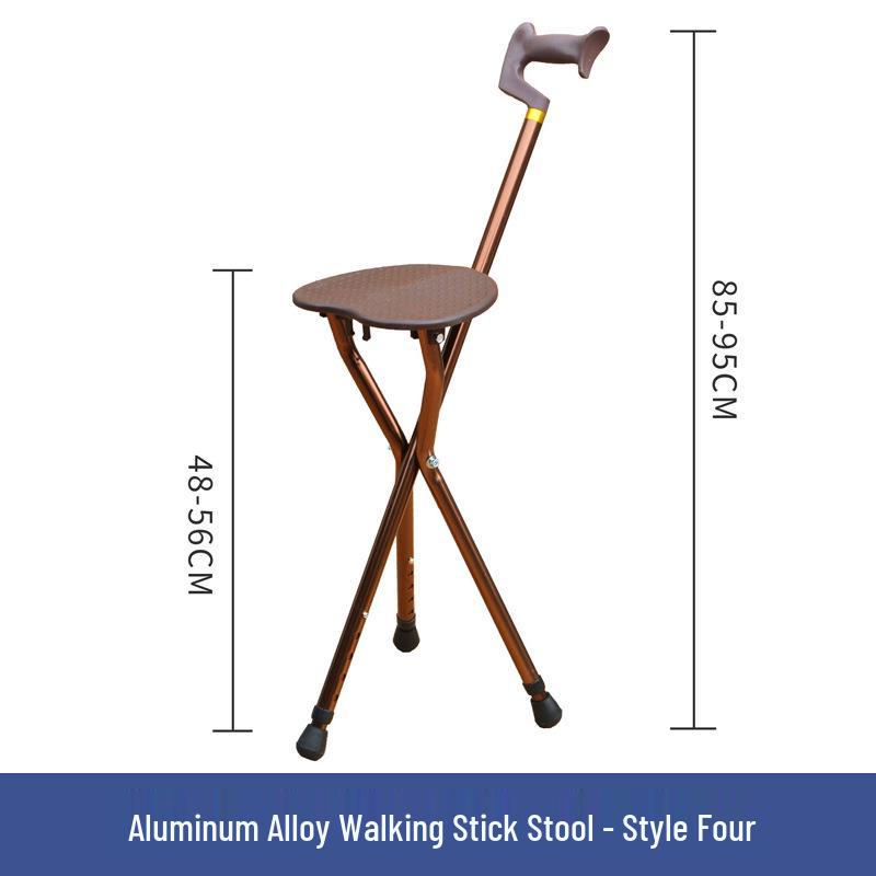 Multifunctional Aluminum Alloy Cane with Enlarged Seat Board