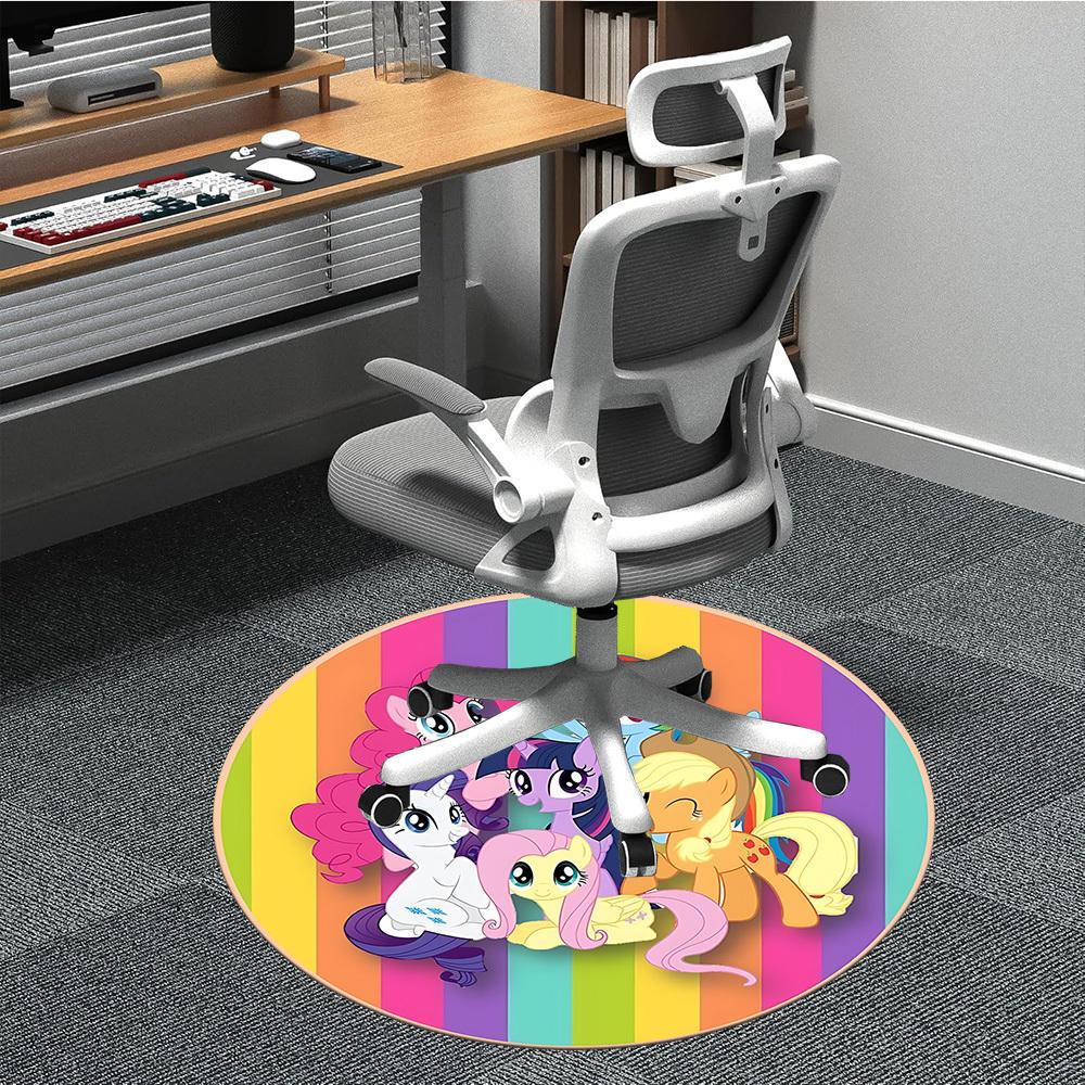 

1 шт. Круглый коврик My Little Pony для офиса, Нескользящий, Мягкий и прочный офисный коврик для декора интерьера, Идеально подходит для офиса, Красивое украшение 80cm